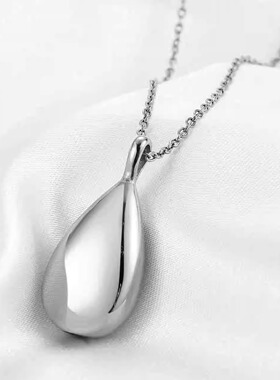 时尚钛钢项链 欧美ins简约钛钢水滴泪滴吊坠项链 女款钛钢项链