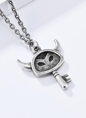 时尚钛钢项链 钛钢INS简约小恶魔钥匙钛钢项链 复古做旧钛钢项链