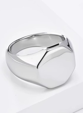 时尚钛钢戒指 欧美简约几何六面镜面钛钢戒指 六边形钛钢戒指指环