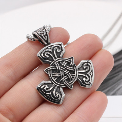 时尚钛钢项链  欧美街头风北欧维京凯尔特结嘻哈钛钢吊坠钛钢项链