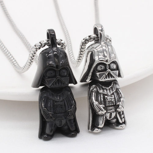 时尚钛钢项链 欧美个性复古立体披风骷髅头男士钛钢项链