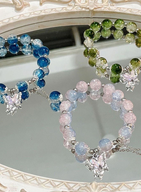 女款蝴蝶手链高颜值三人小众设计