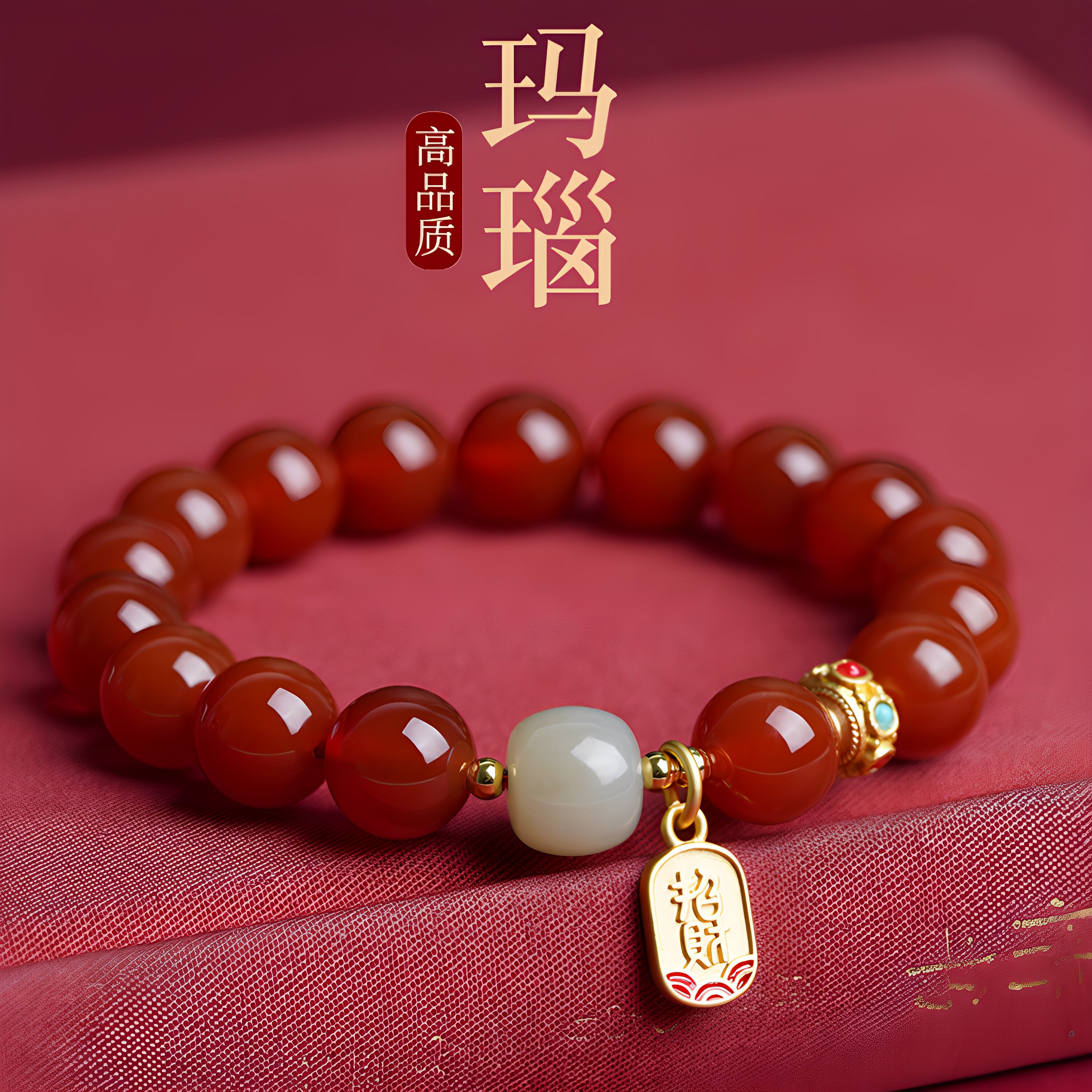 女款高颜值水晶红玛瑙手链