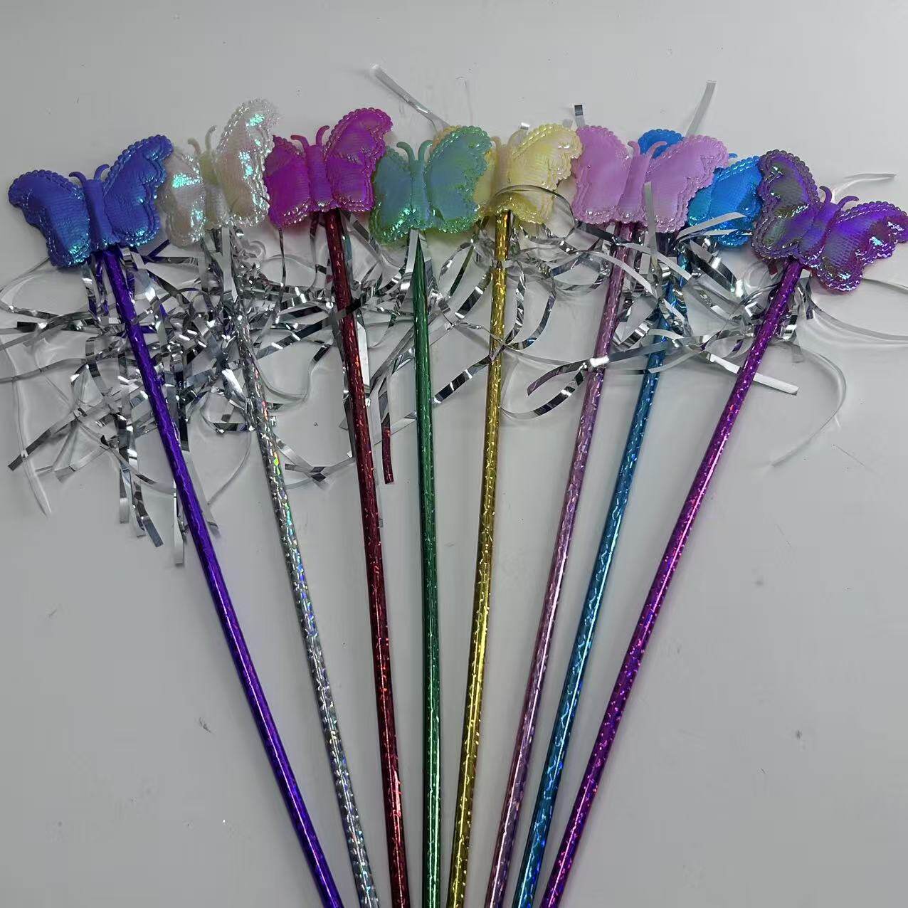 仙女棒蝴蝶翅膀魔法棒儿童表演道具多色闪光仙女棒玩具