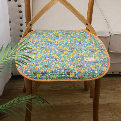 全棉田园风防滑绑带椅垫四季坐垫