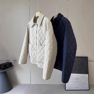 L/P豪奢老钱！不可或缺的存在！！复古菱格翻领棉服宽松夹克外套