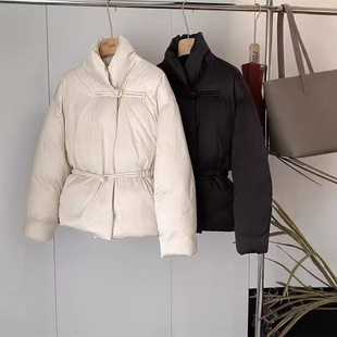立领设计感盘扣国风气质收腰显瘦保暖加厚羽绒服洋气时尚外套