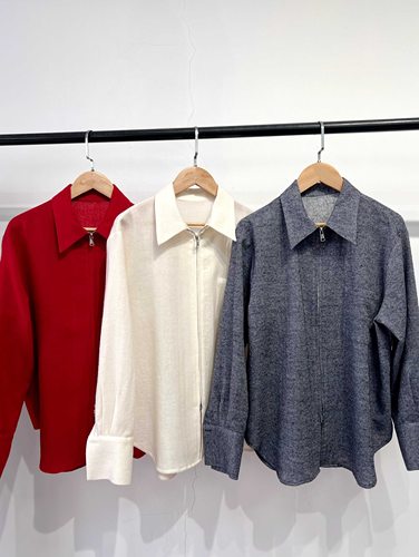 ''双向奔赴''系列柔暖100羊毛双向拉链廓型衬衫外套2026春季新款