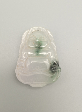 翡翠翡翠玉佛笑佛女项链