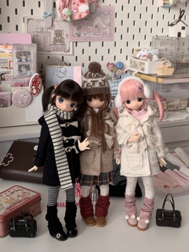 不接受退单Azone S体外套娃衣ob22/24冬装羊毛呢大衣牛角扣套装