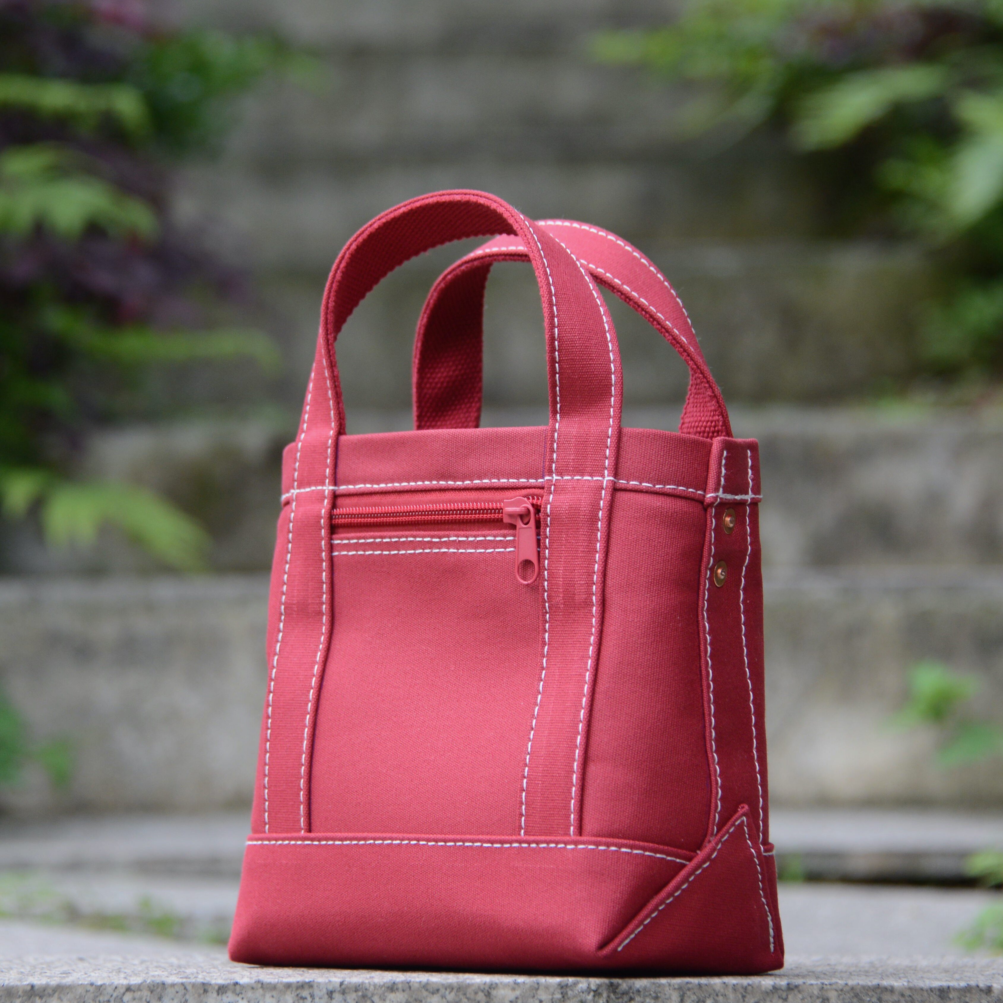 硬挺帆布mini迷你红色小容量手机包手提单肩斜挎水洗不掉色可定制