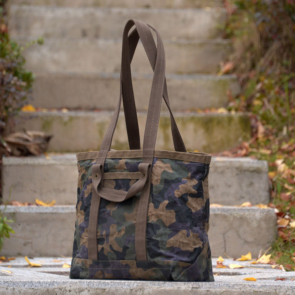 帆布包uivy单肩手提迷彩油蜡