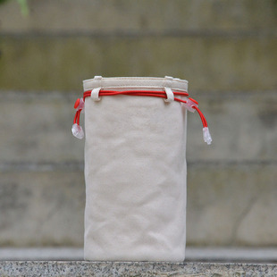 原创设计 重磅帆布抽绳束口水杯袋 可定制 纯铜五金 uivy 9×20cm