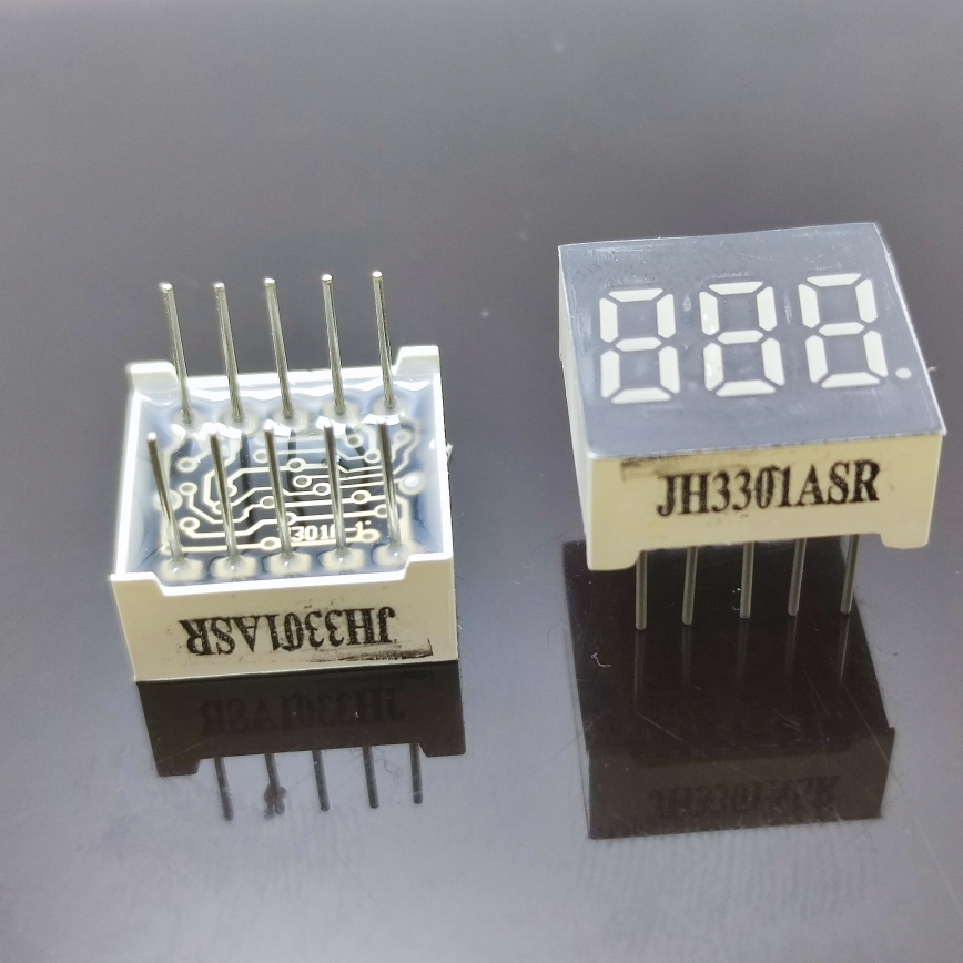 JH3301ASR 数码管0.3英寸3位 共阴红色红光LED数码管15.5*15*7