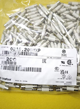 0216.200MXP美国力特5*20陶瓷保险丝管 0.2A F200MAH250VP 快熔断