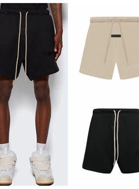 过验Essentials字母LOGO SS23薄绒五分裤男女FOG复线高街休闲短裤