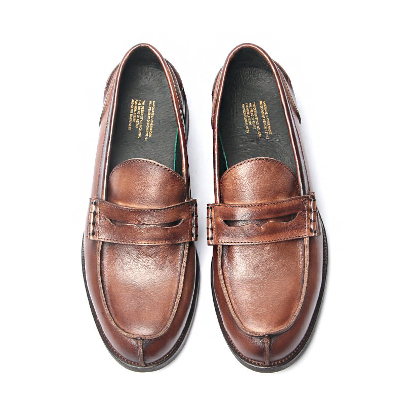 正品Vintage轻奢牛皮乐福鞋