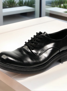 正品Vintage轻奢马臀皮商务正装皮鞋男高档真皮结婚宴会鞋德比鞋
