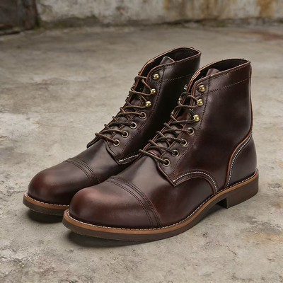 美式Vintage8111头层牛皮伞兵靴