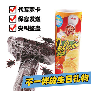 愚人节朋友吓一跳生日创意礼物整蛊恶搞怪整人玩具薯片桶蛇