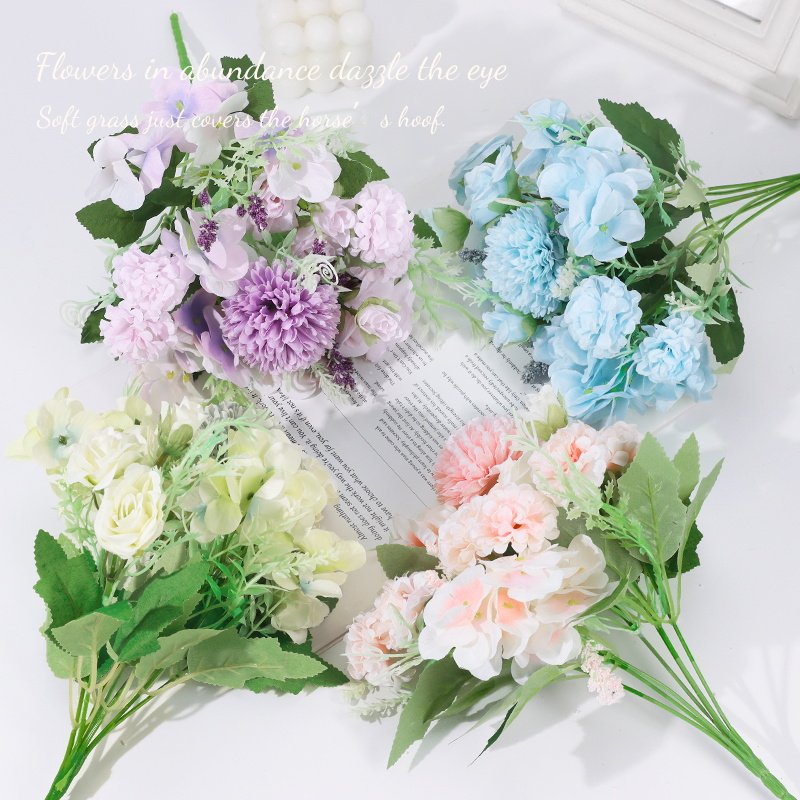 绣球花假花仿真花束手工DIY塑料手捧花小束把花家居摆设装饰团建