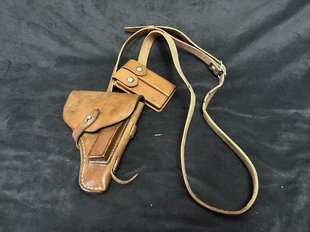 正品旧货70年代59式手仓套苏联马卡洛夫PM手仓牛皮套双联包皮背带