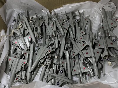 保真70年代飞行教具飞机模型苏军米格21美军F5E塑料训练罗盘教具