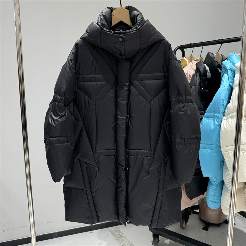 欧货加厚90鹅绒羽绒服2023年冬装新款女装保暖防寒中长款茧型显瘦
