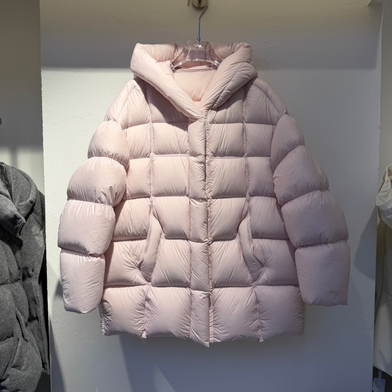 2025年冬装新款流行女装超轻泡芙鹅绒羽绒服保暖显瘦连帽领磁吸扣