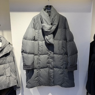 90白鸭绒羽绒服加厚保暖配围脖洋气 流行女装 欧洲站2025年冬装 新款