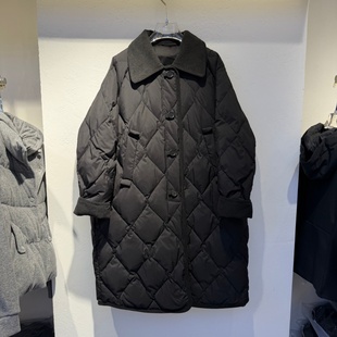 90白鸭绒羽绒服中长款 流行女装 保暖休闲宽松显瘦简约 新款 2025冬装