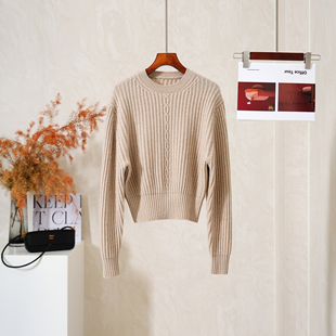 圆领收腰纯色百搭短款 羊绒之王 套头毛衣女 新品 YongLeap柜品秋季