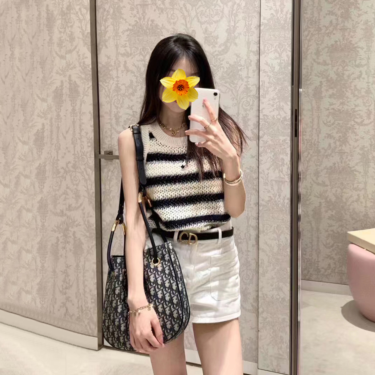 五角星条纹背心轻奢针织衫