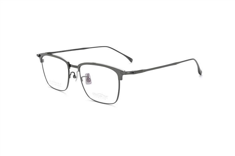 浩无界近视眼镜架全框男款复古纯钛眼镜法国防蓝光依路H1119