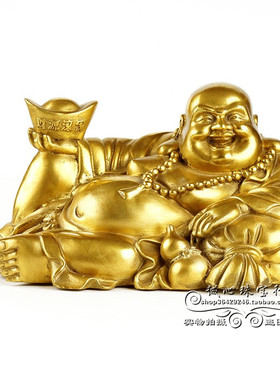 纯铜卧佛客厅办公室礼品家居装饰