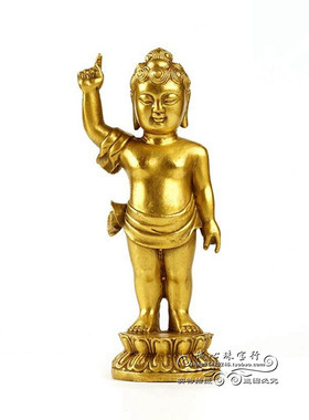 纯铜太子浴佛悉达多宝宝释迦摩尼像供奉家用客厅桌面装饰工艺摆件