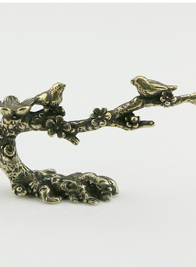 小摆件书房喜上眉梢黄铜祝福中式