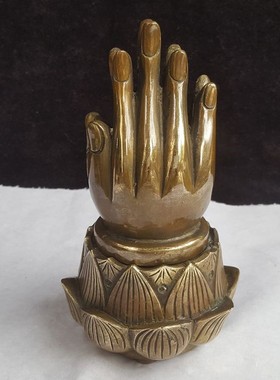 纯铜观音香炉复古禅意风佛手莲花