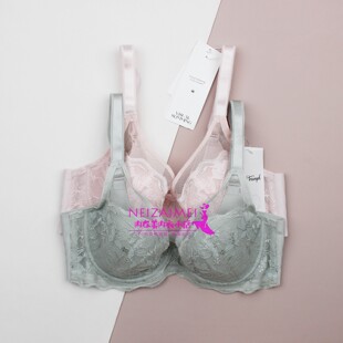 黛安芬性感蕾丝薄文胸女聚拢上托大码 内衣有钢圈舒适透气16R9054