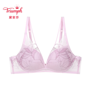 黛安芬专柜新款 1951 无钢圈性感深V蕾丝呼吸泡棉杯小胸聚拢文胸11