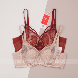 曼妮芬防凸点性感蕾丝轻薄女内衣舒适透气聚拢软钢圈胸罩20840648