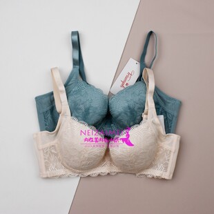 黛安芬有钢圈简约蘩叶大胸性感文胸调整收副乳薄款 文胸E003222