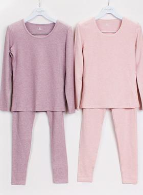 特价清仓 女士圆领秋冬加厚透气保暖打底内衣棉毛衫套装Z60505