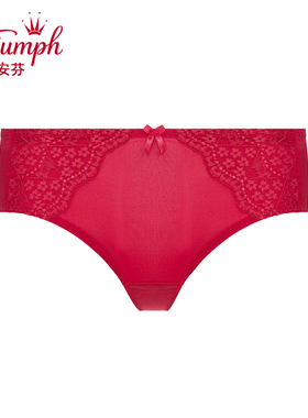 黛安芬正品E002469 E002470配套蕾丝边红色平角中腰平角裤E002471