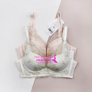 2016 蕾丝刺绣文胸女无钢圈聚拢深V性感内衣11 黛安芬正品 法式