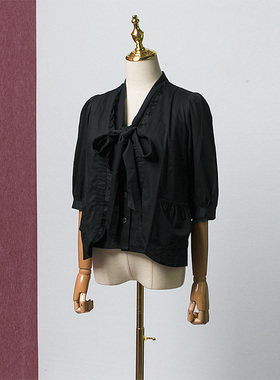 美式复古CROWNCC杰西卡旗下色彩十八菲边女衬衫 W94132