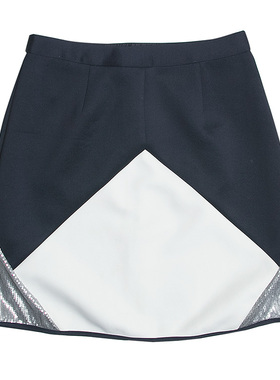 皇冠西西杰西卡美式通勤女裙拼接撞色A字半身裙262111