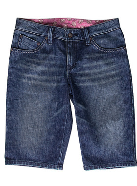 夏秋氧气时尚百搭休闲舒适蓝色低腰口袋中裤牛仔裤女装V74125