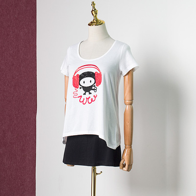 常规棉女街头短袖印花