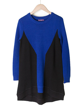 杰西卡 jessica秋冬时尚套头圆领宽松羊毛针织衫女装连衣裙23437N